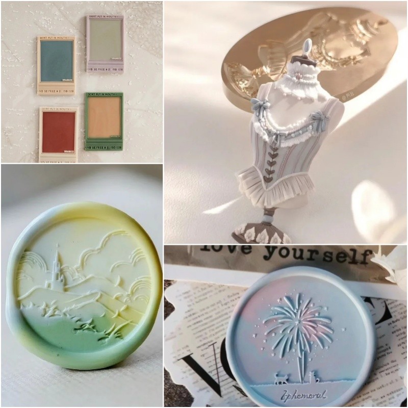 

Wax Seal Stamp Engraved Seal Head Multi-Layer Relief 5d Copperhead Brass Students Diy Cute Handmade Invitation Envelope