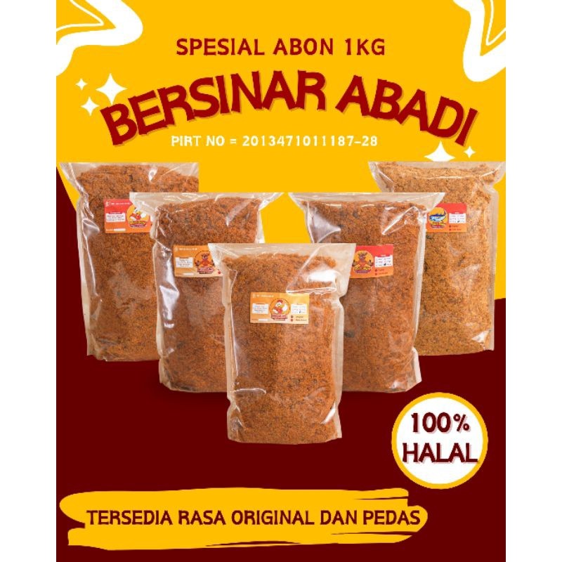 

[ABON ASLI JOGJA 1KG] ABON AYAM, SAPI & IKAN BERSINAR ABADI ENAK MURAH