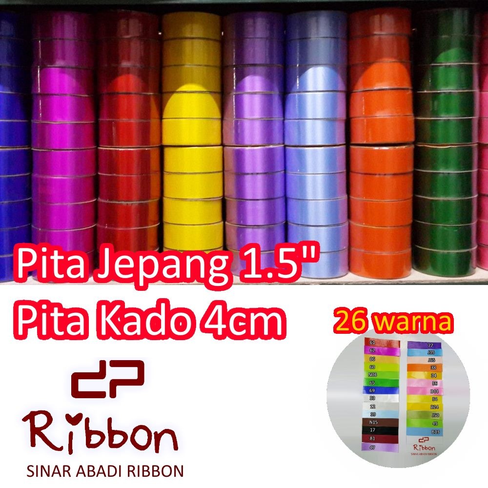 

PITA KADO PLASTIK BESAR 1.5 inch / PITA JEPANG 4 cm Brand DeParcel Ribbon