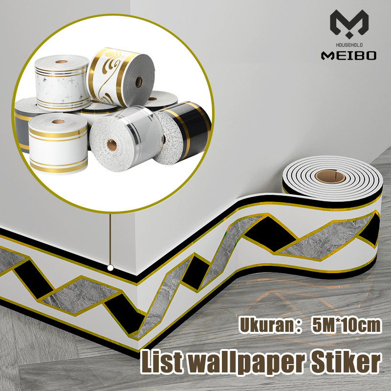 Sticker LIST BORDER GLOSSY / Wallpaper List BAHAN PVC PREMIUM / Stiker Dinding Garis Pinggang / Wall