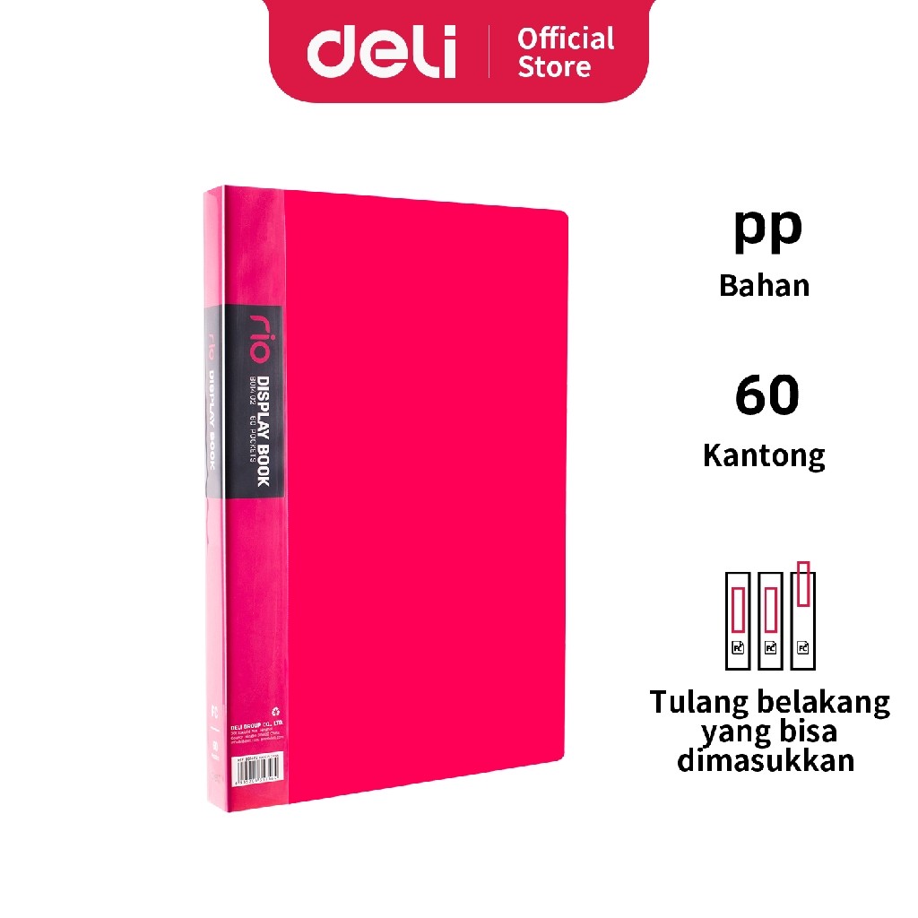 

Deli Display Book Clear Holder Seri Rio FC 60 halaman 0.95mm Cover Plastik PP warna cerah EB01402