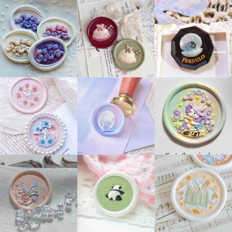 

Fire seal cute engraved seal head Lotus whale vintage Study Crown shaped relief brass head tulip stamp toy