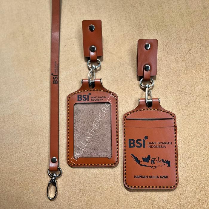 

Promo lanyard id card kulit asli - Hitam