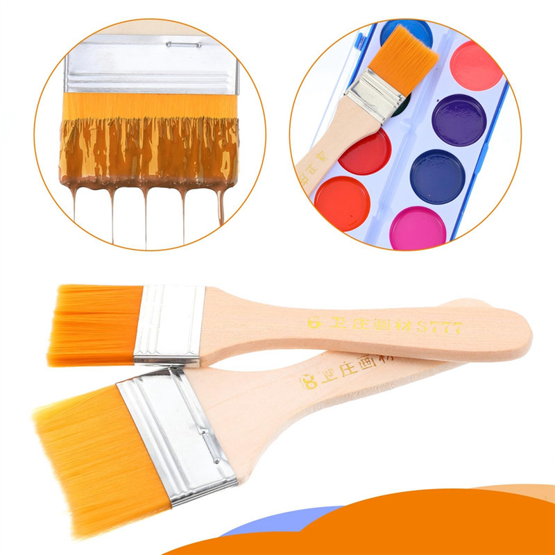

ABJI-Paint Brushes For Acrylic Painting 12Pcs Flat Oil Brushes, Nylon Painting Brush Set Different Sizes
