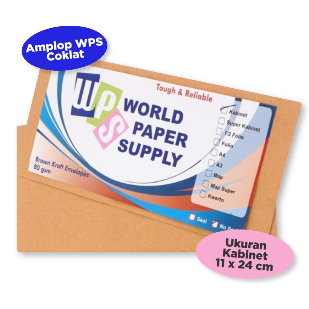 

WPS Kabinet Amplop Coklat Ukuran ( 11x24 cm ) Atk