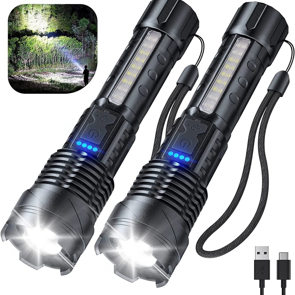 Senter Swat Police Terbaik Senter Led Rechargeable Senter Cas USB