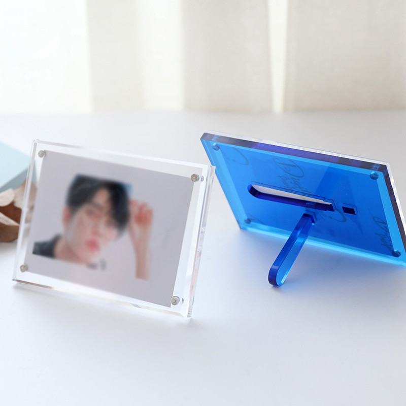 

3 Inch Acrylic Photo Frame Photocard Display Stand Double-sided Transparent Cards Display Holder Desktop Decoration