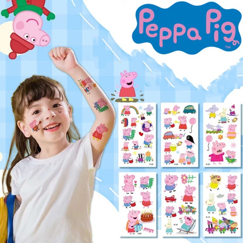 

10pcs Kawaii Hasbro Peppa Pig mini Sticker Cute Cartoon Children Waterproof Sticker Toy Cartoon Children Birthday Holiday Gift