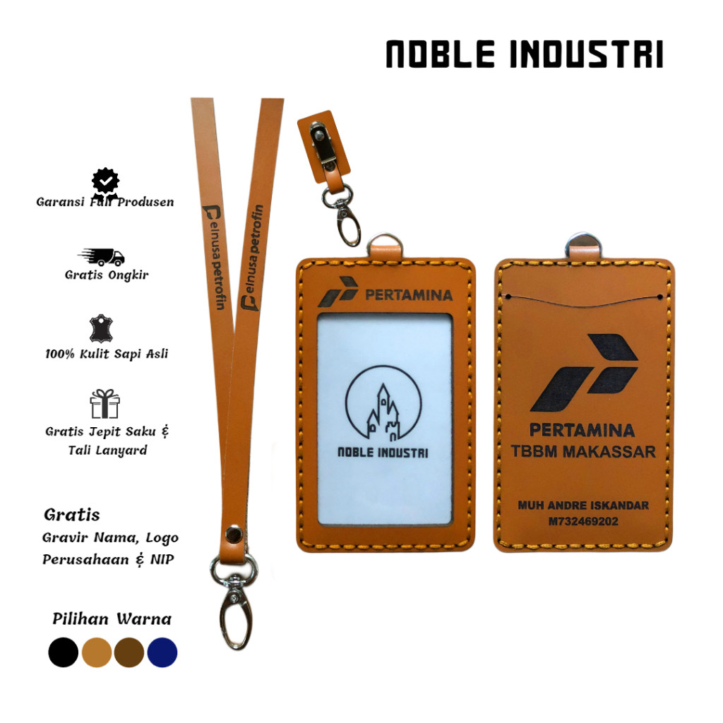 

Sale ID CARD HOLDER NAME TAG LANYARD KULIT SAPI ASLI PREMIUM FREE COSTUM CETAK LOGO PERUSAHAAN NAMA NIP Terlaris