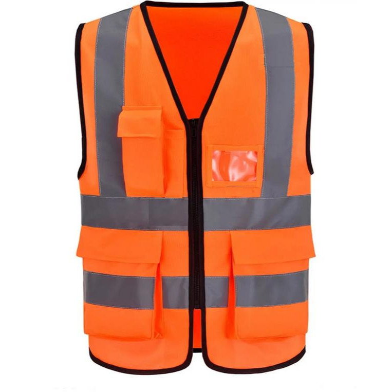 KRISBOW ROMPI SAFETY VEST W/POCKET ORANGE SRSV09