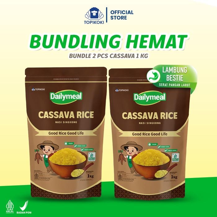 

[Bundling Hemat] Dailymeal - Beras Sehat Cassava Rice (Nasi Singkong) / Corn Rice (Nasi Jagung) - 1kg (2pcs) - Singkong