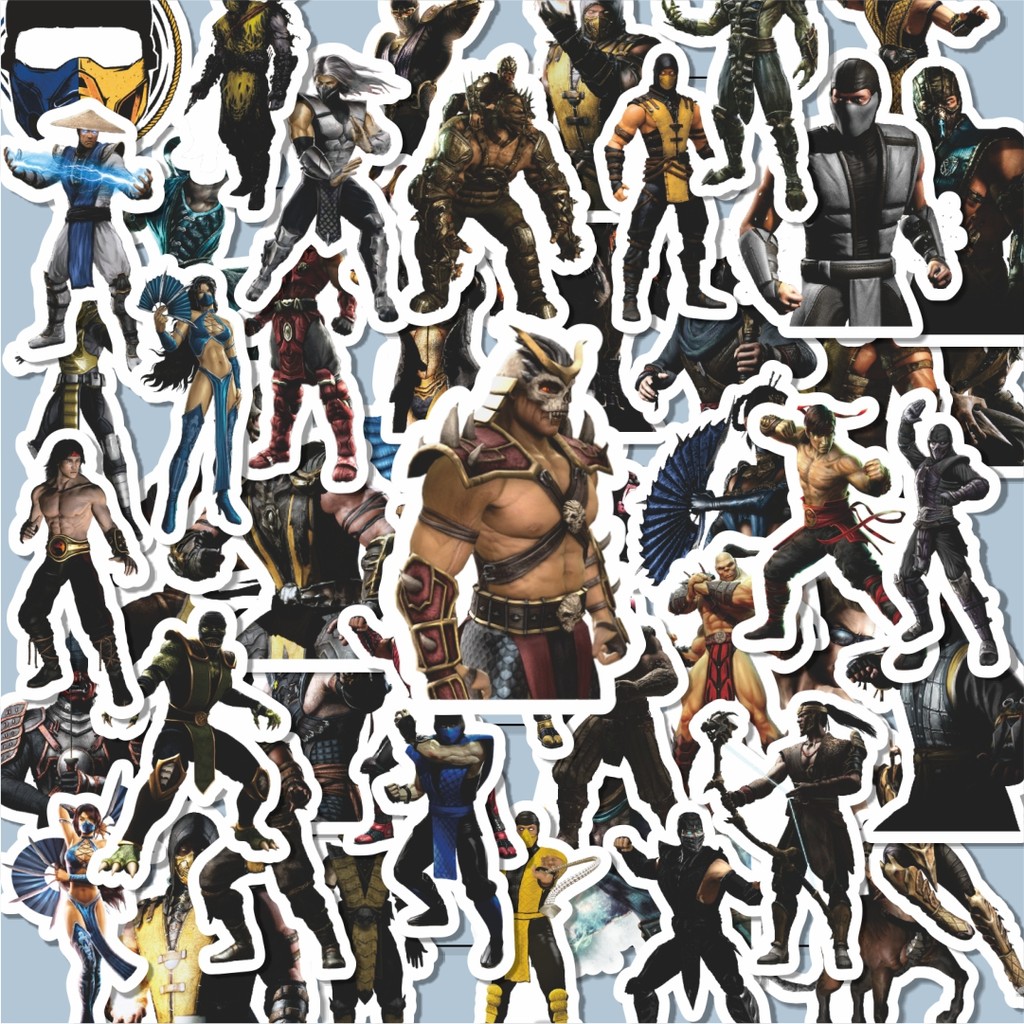 

100PCS Lucu Stiker Video Game Series Mortal Kombat Character Mix 1 Stiker Aesthetic Stiker Anti Air Stikers Berperekat Waterproof sticker decal buat Motor Helm Buku Journal Koper Casing HP Laptop Botol Minum Hadiah anak