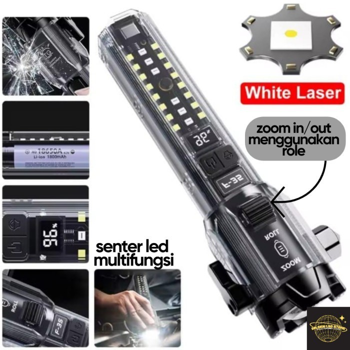 Senter Led Zoom Roll Super Terang / Senter Camping / Senter Multifungsi Emergency
