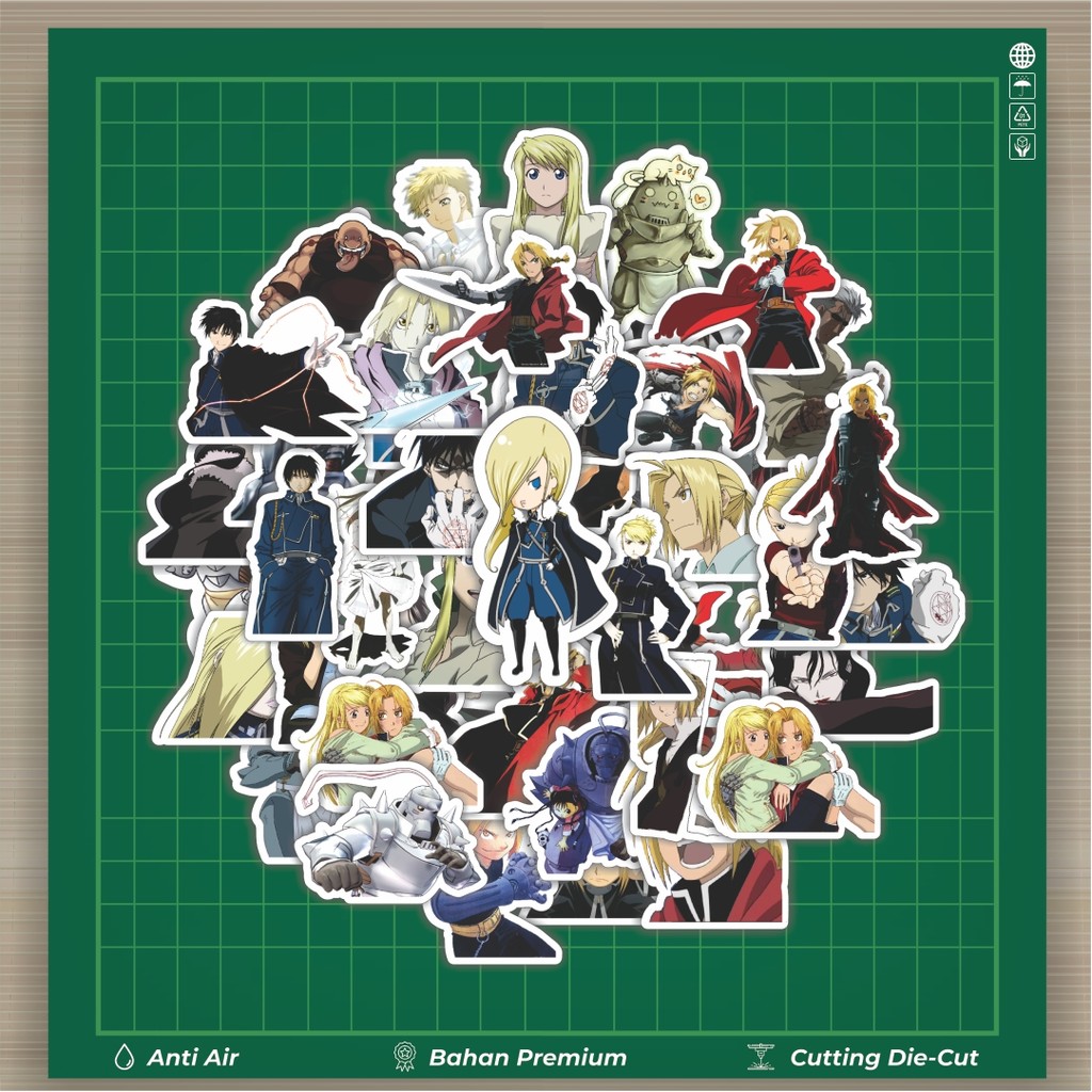 

HOT 50 PCS STIKER Stiker Anime Series Full Metal Alchemist Character Mix 3 Stiker Fashion Cars Decal Dingin Kartu Album Custom Vinyl Anti Air- Sticker Aesthetic Buku Journal Koper Casing HP Tablet Laptop Helm Motor Botol Minum