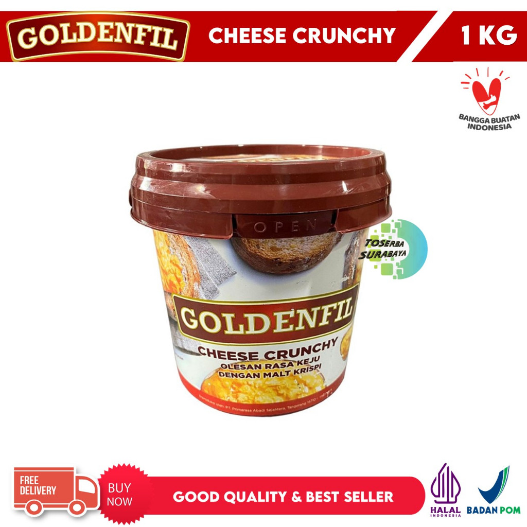 

Selai GOLDENFIL CHEESE CRUNCHY 1Kg (Kemasan Pail/Ember) Selai Keju