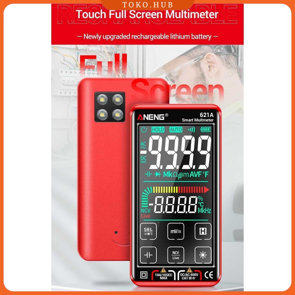 ANENG Smart Digital Multimeter Tester Transistor Touch Screen - 621A