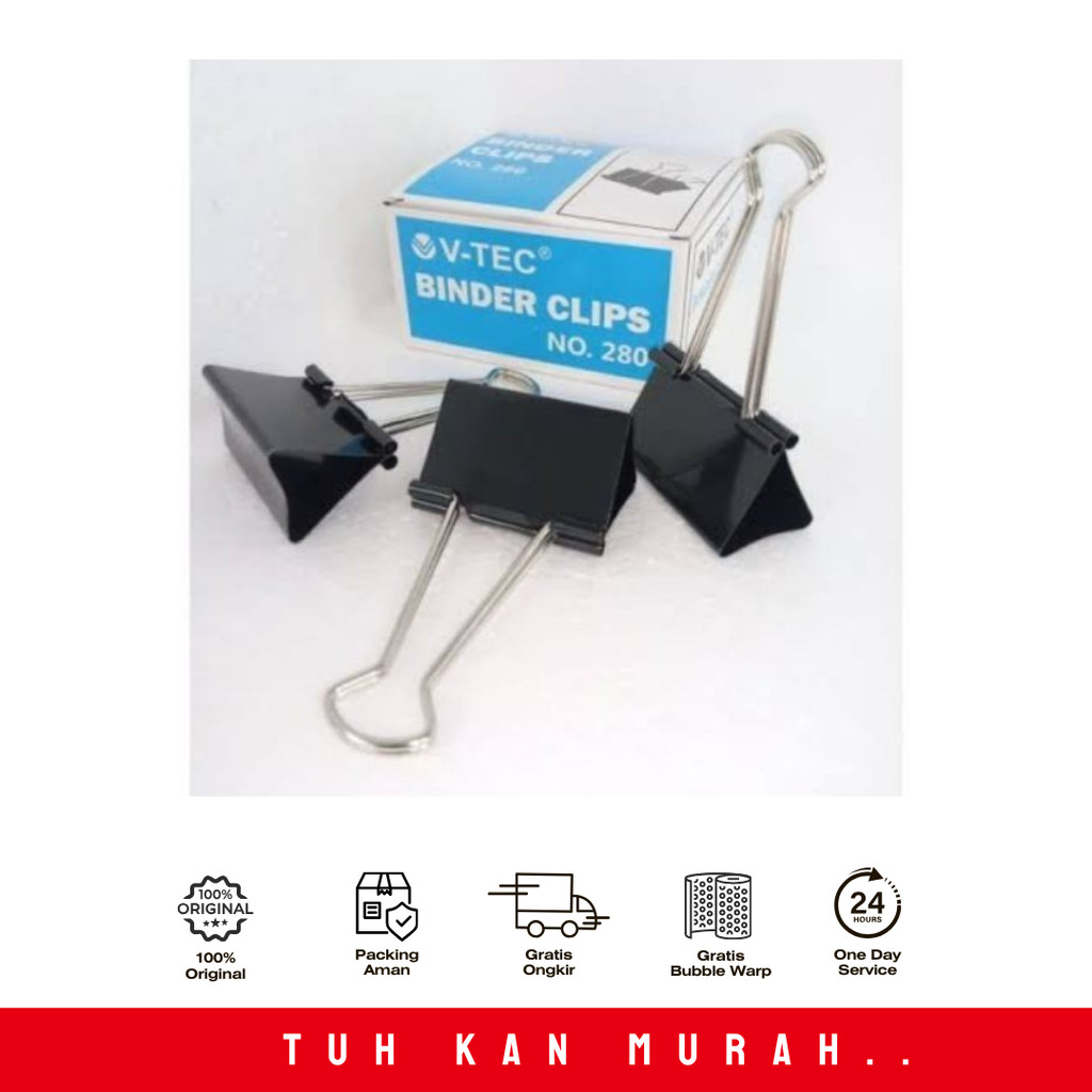 

V-TEC BINDER CLIP NO.280/HITAM PER PAK