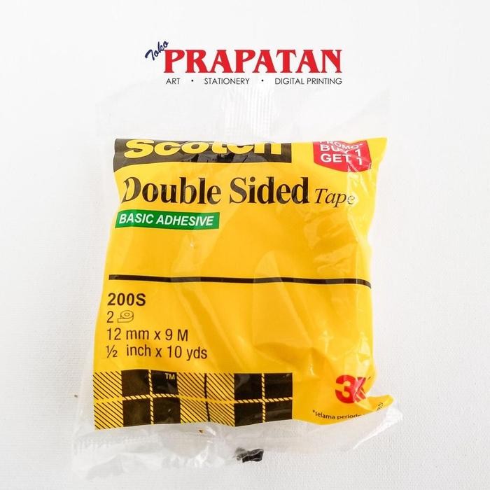 

Scotch Double Tape 12mm x 9m / Double Sided Tape 200S/ Dobel Sided Tape - Spesifikasi