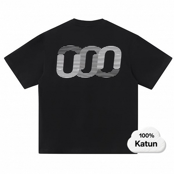 Kaos Retro Amerika Gradient Lingkaran Leher Bulat Oversize Lengan Pendek 100% Katun Pria Wanita