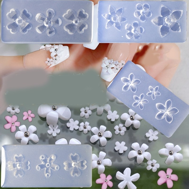 

3D Nail Art Mold UV Epoxy Resin Glue Petal Flower Silicone Mold Three-Dimensional Flower Decorative Diamond Sticker Nail Jewelry