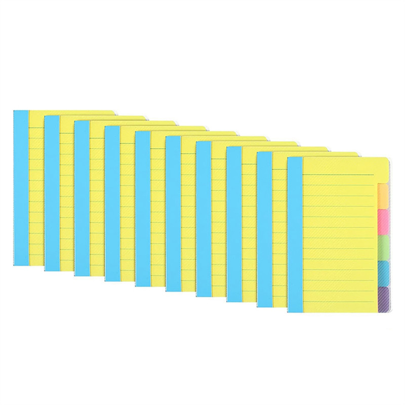

10Pcs 5.9X3.9 Inch Lined Sticky Notes Strong Adhesive Note Pads For Study Notes Works Office Supplies-POS
