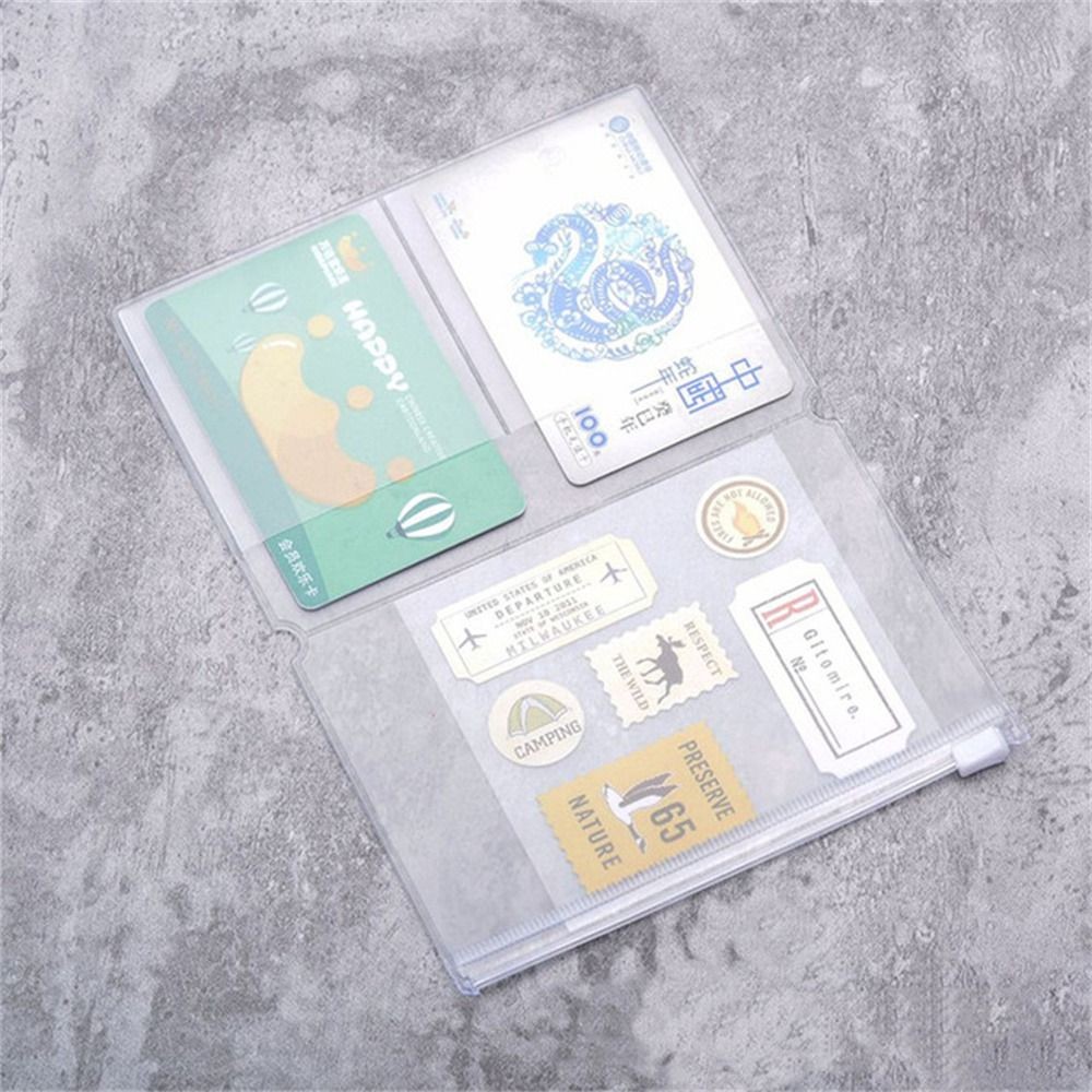 

PVC Zipper Bag for Midori Travelers Notebook Journal Planner Accessory Card Holder Storage Standard/Pocket/Passport
