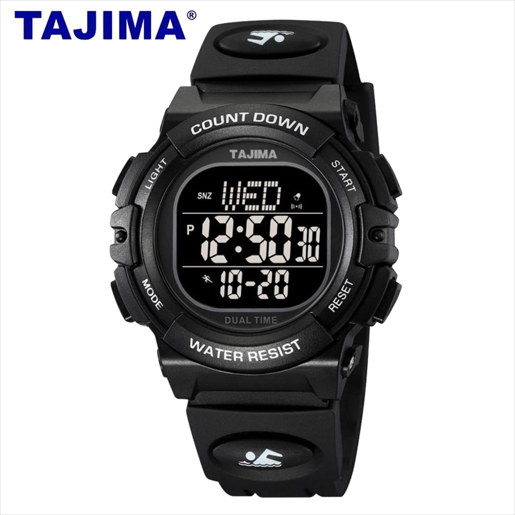 Jam Tangan Pria TAJIMA Digital 8946 Rubber Strap Water Resist 5ATM Original + FREE BOX