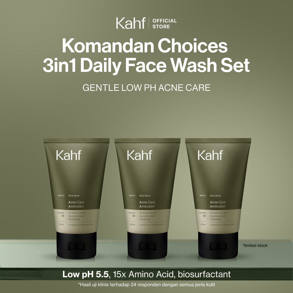 [KAHF BUNDLE 3IN1 PAKET FACIAL WASH - MENGHILANGKAN JERAWAT TANPA KETARIK] Triple Pack Kahf Acne Car