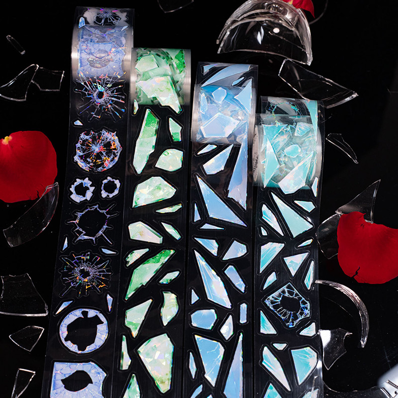 

200 cm/Rolls，Glass fragment Theme, Scrapbook Stickers, Journal Handbook Making Tapes, School Supplies Decorative Stationery Tape