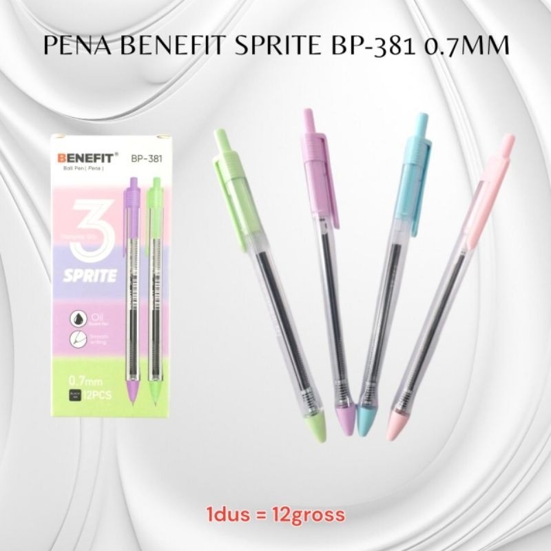 

[SDW] pekanbaru/PENA GEL BENEFIT SPRITE PASTEL / PENA GEL BP-381 PASTEL 0.7 MM