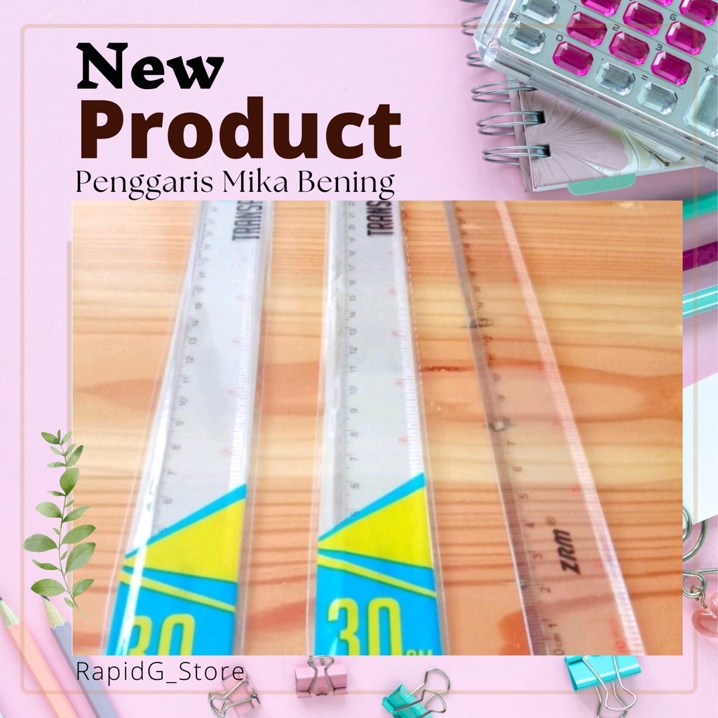 

12 Pcs Penggaris Mika Tebal 30 cm Transparan / Penggaris Plastik Bening Panjang - Murah & Berkualitas