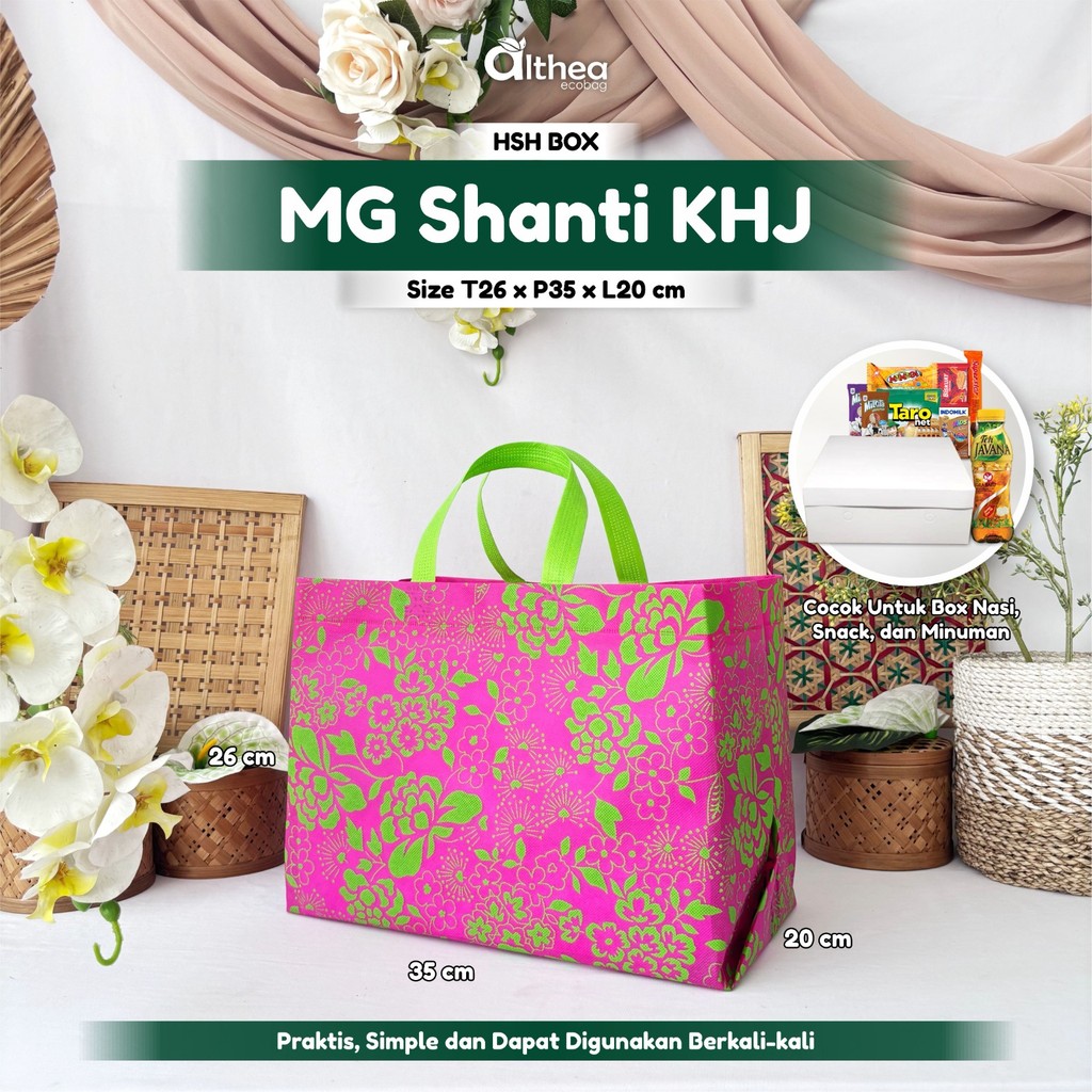 

[LUSINAN] Goodie Bag Bahan Spunbond | Motif Sablon Cantik Bahan Tebal | Tas Spunbond Box 26x35x20