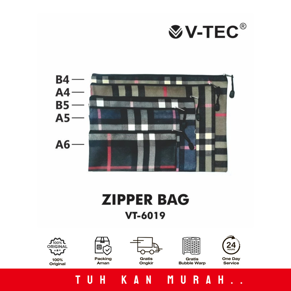 

READY STOCK! ZIPPER BAG 6019 A5 HITAM