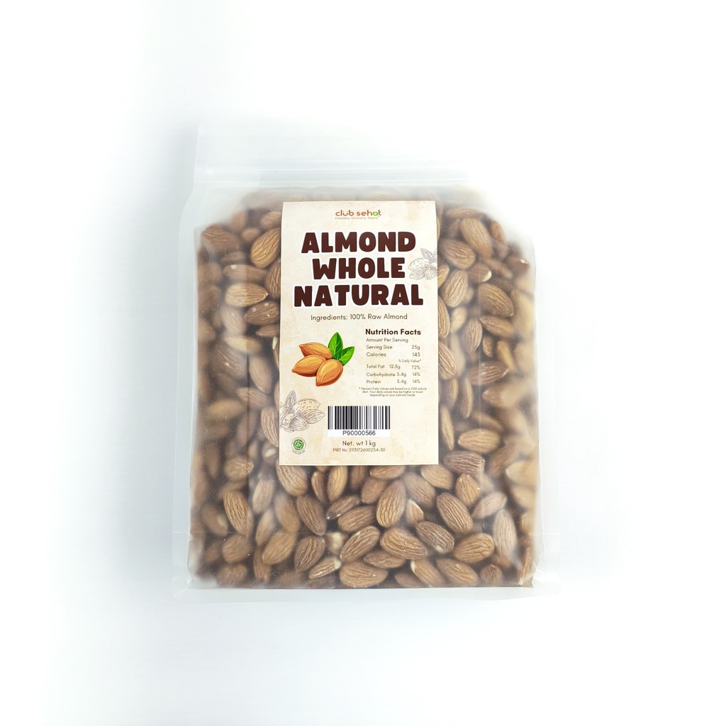 

Club Sehat Almond Whole Natural 1Kg Kacang Almond Mentah