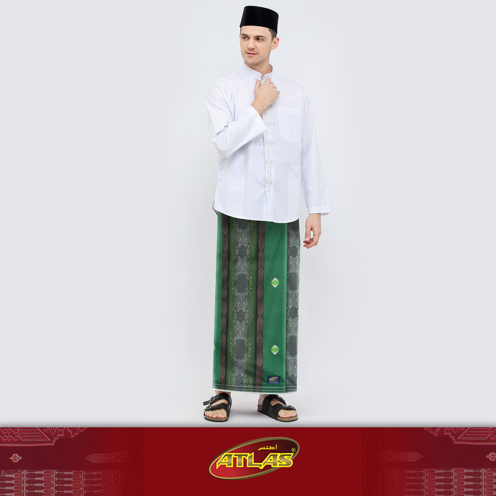 Sarung ATLAS Universal 690 Jacquard Songket Hijau