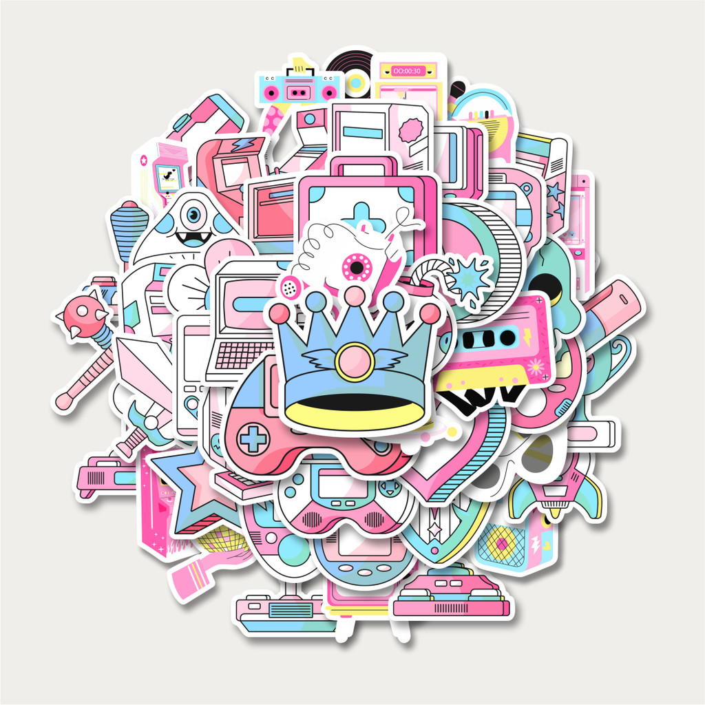 

Sticker Pack Stiker Pastel Gaming Mix | Sticker TUMBLR | Stiker LAPTOP KOPER HELM