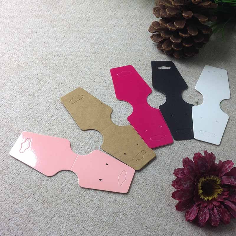 

1lot =100 pcs Hot Sale Pink/ Black/ white /kraft Rose Red Necklace Card 4.5*12cm paper jewerly display package tag card