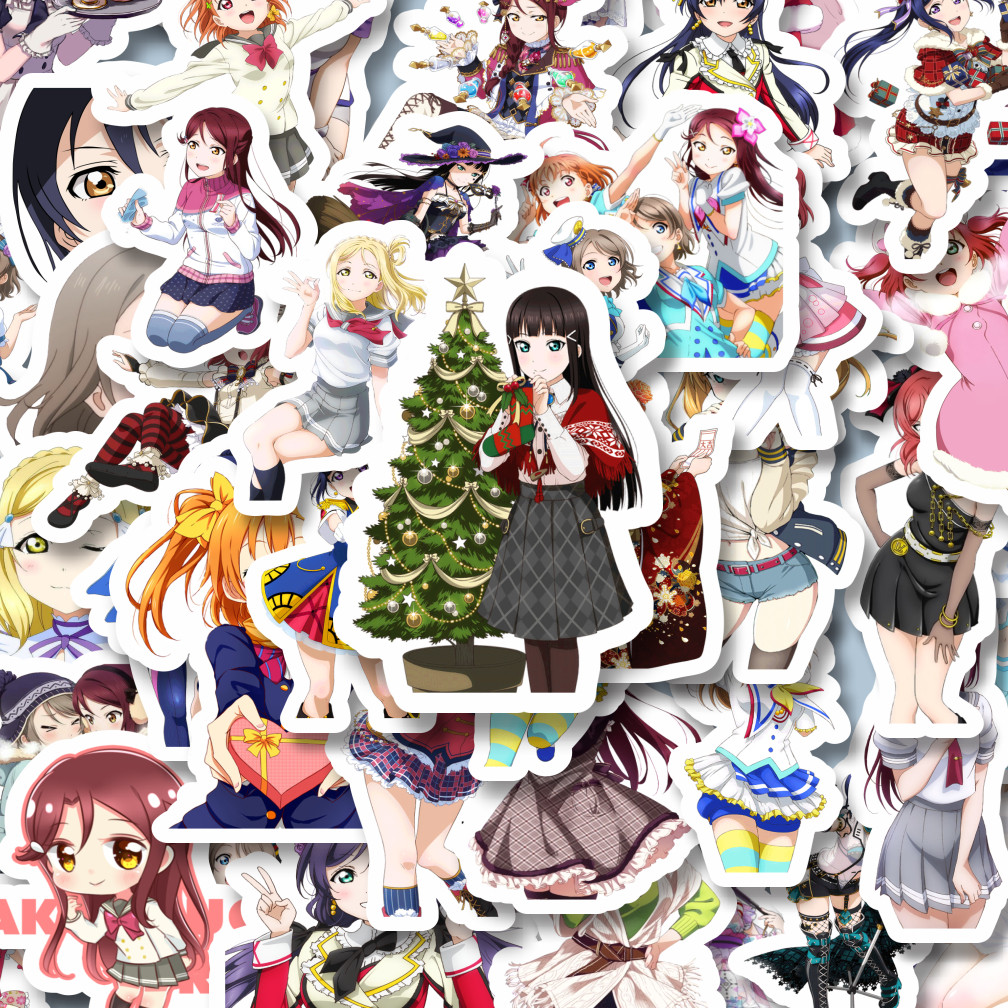 

100PCS Lucu Stiker Anime Series Love Live Character Mix 5 Stiker Aesthetic Stiker Anti Air Stikers Berperekat Waterproof sticker decal buat Motor Helm Buku Journal Koper Casing HP Laptop Botol Minum Hadiah anak
