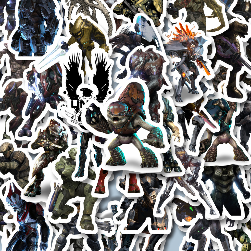 

100PCS Lucu Stiker Game Series Halo Karakter Mix 4 Stiker Aesthetic Stiker Anti Air Stikers Berperekat Waterproof sticker decal buat Motor Helm Buku Journal Koper Casing HP Laptop Botol Minum Hadiah anak