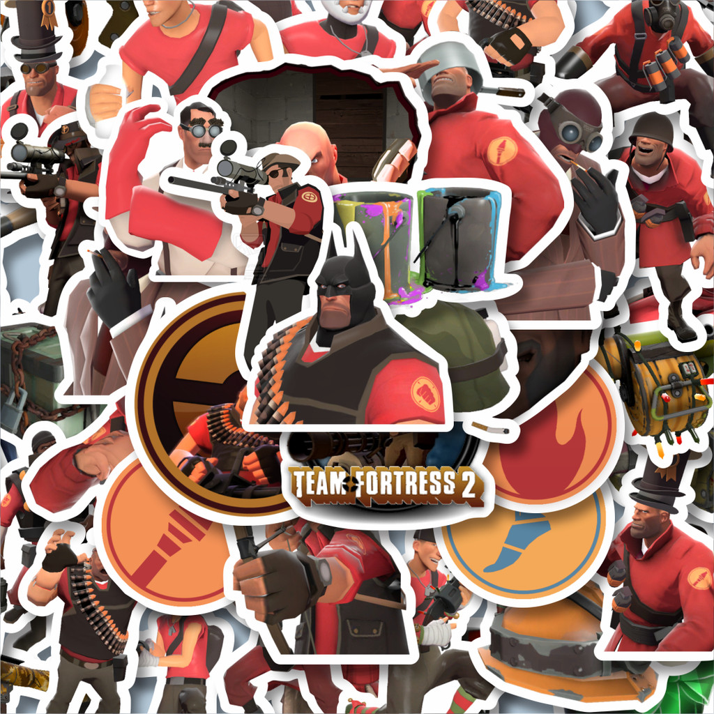 

100PCS Lucu Stiker Game Series Team Fortres Character V5 Stiker Aesthetic Stiker Anti Air Stikers Berperekat Waterproof sticker decal buat Motor Helm Buku Journal Koper Casing HP Laptop Botol Minum Hadiah anak