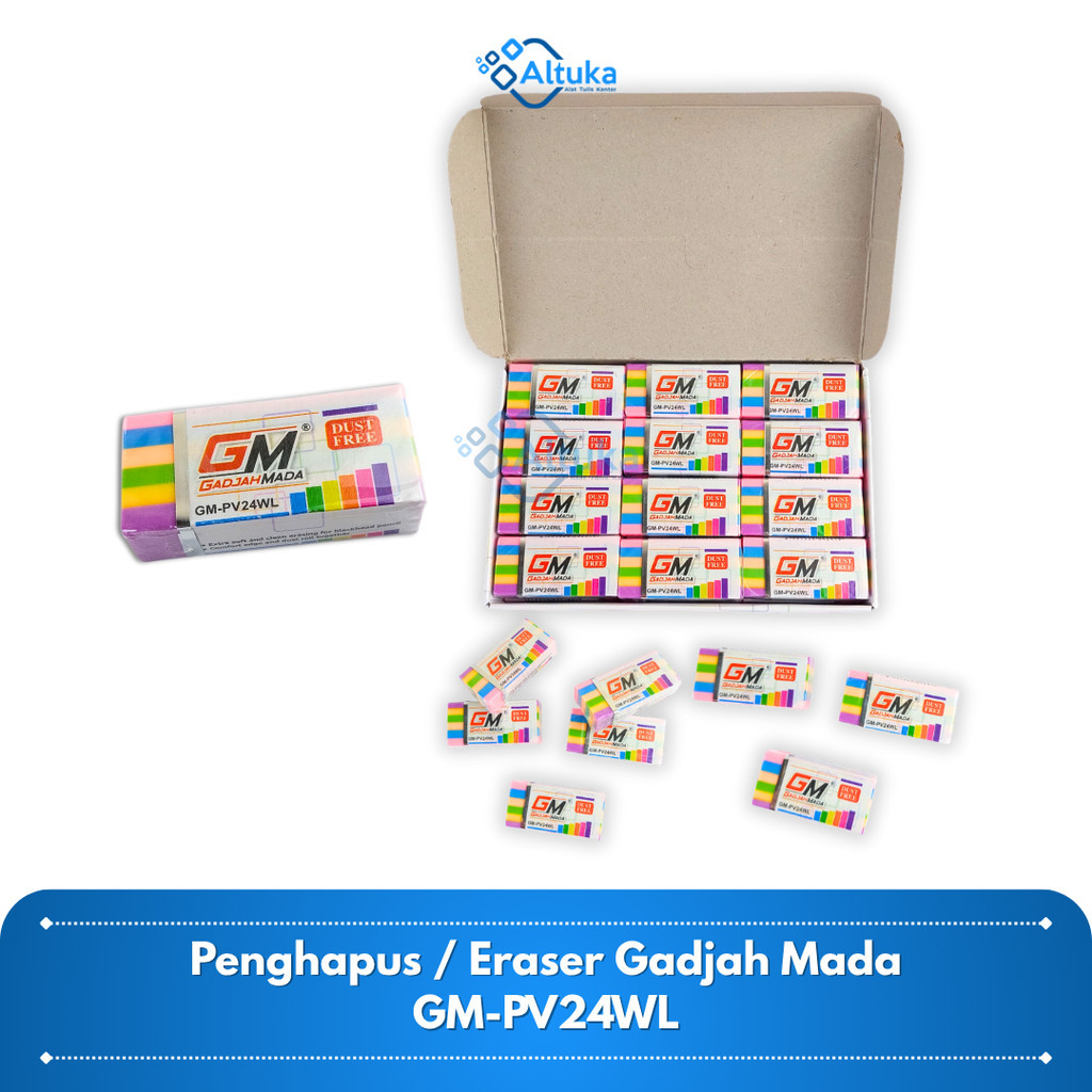 

Pencil Eraser / Penghapus Pensil Gadjah Mada GM-PV24WL Rainbow Warna Warni