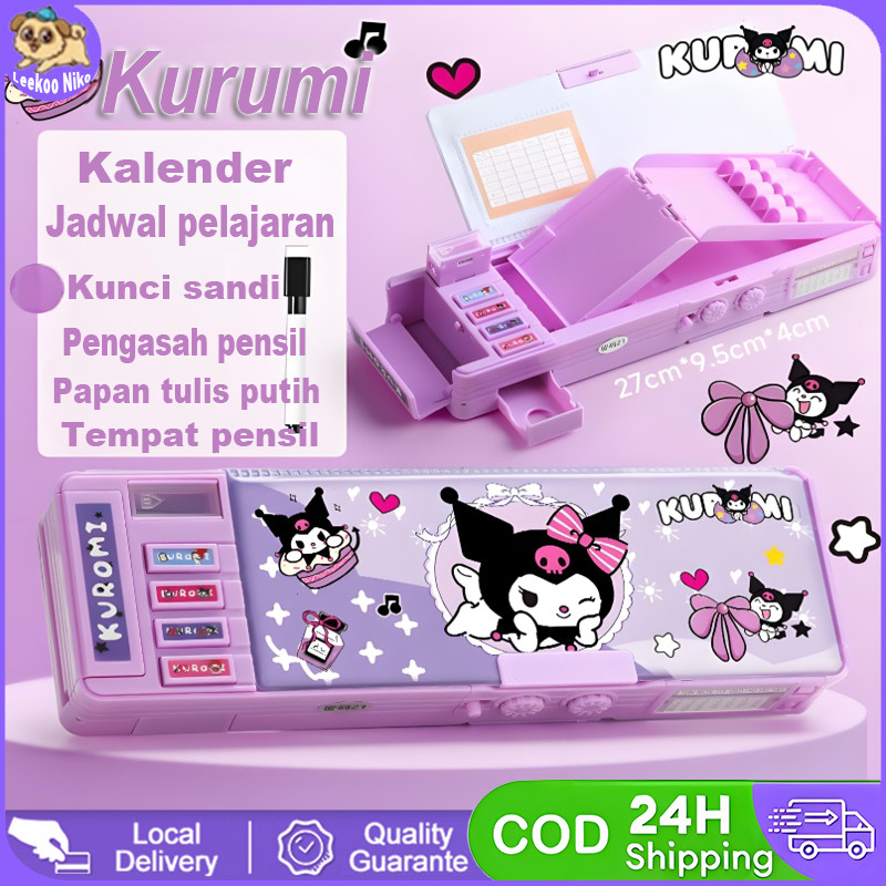 

【Penjual Lokal】Baru Kuromi Kotak Alat Tulis Multifungsi Kunci Kode Kotak Pensil Passward Sanrio Dua Sisi Bernilai Tinggi Kapasitas Besar