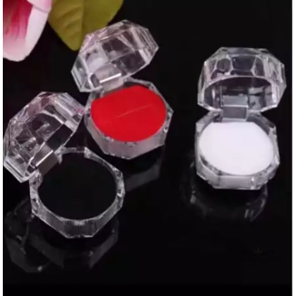 

[CRYSTAL] Tempat Kotak Crystal Transparan Flip-top Kotak Kemasan Anting Cincin / Kotak Perhiasan