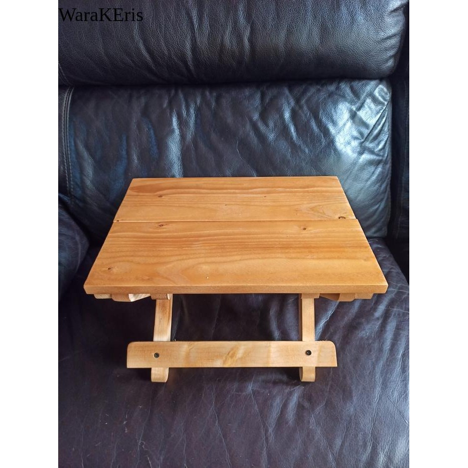 Roekre Meja Lipat Kayu Meja Belajar Meja Ngaji - Kayu Jati Belanda Full Varnish WR6