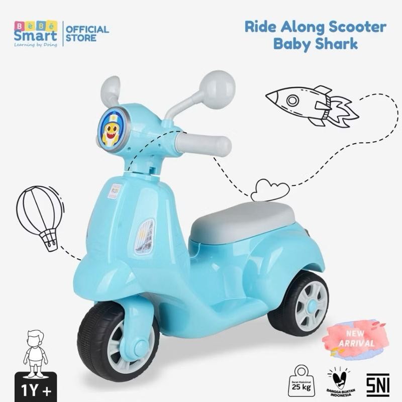 [PB] BEBE SMART Ride Along Scooter Baby Shark / Scooter Anak Bisa Dinaiki / Mainan Anak / Ride On / 