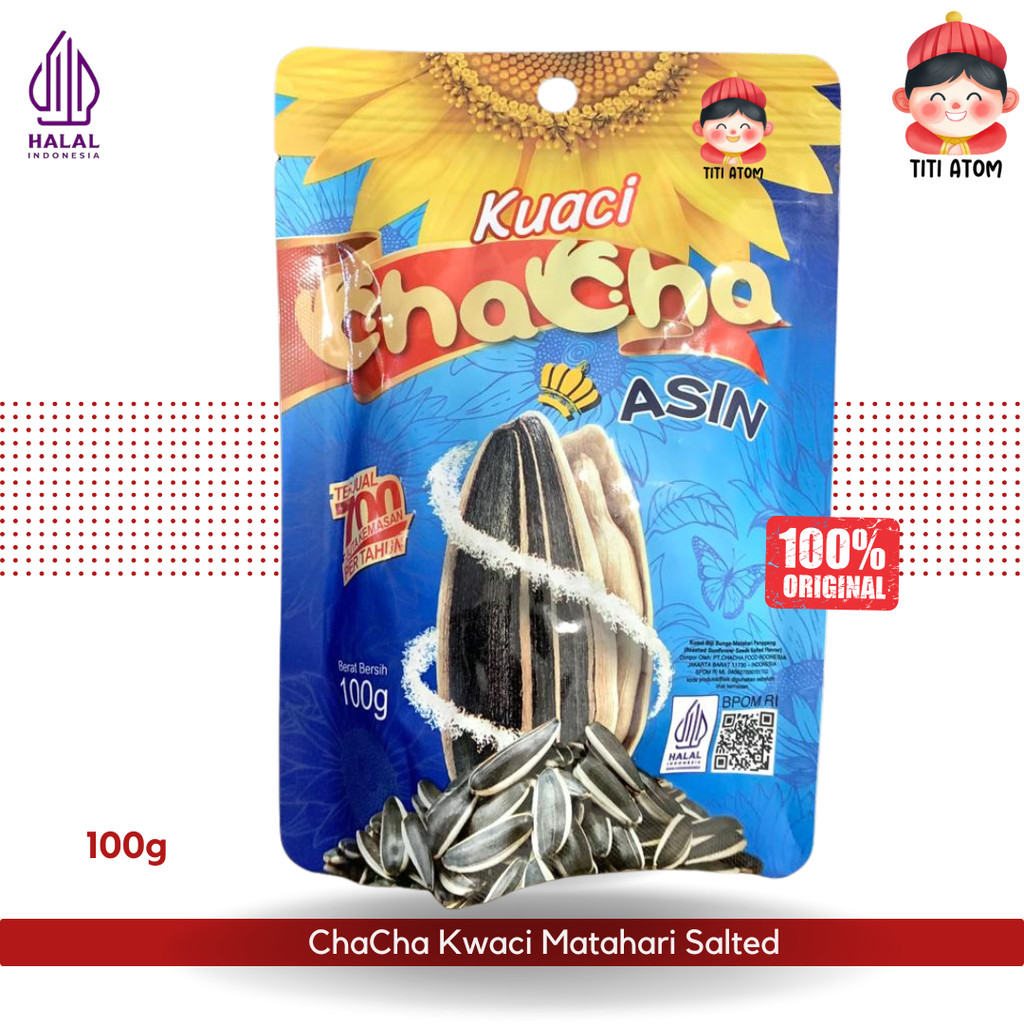 

Chacha Kwaci Kuaci Biji Bunga Matahari Asin 100g | Sunflower Seeds Salted Flavor Snack Renyah