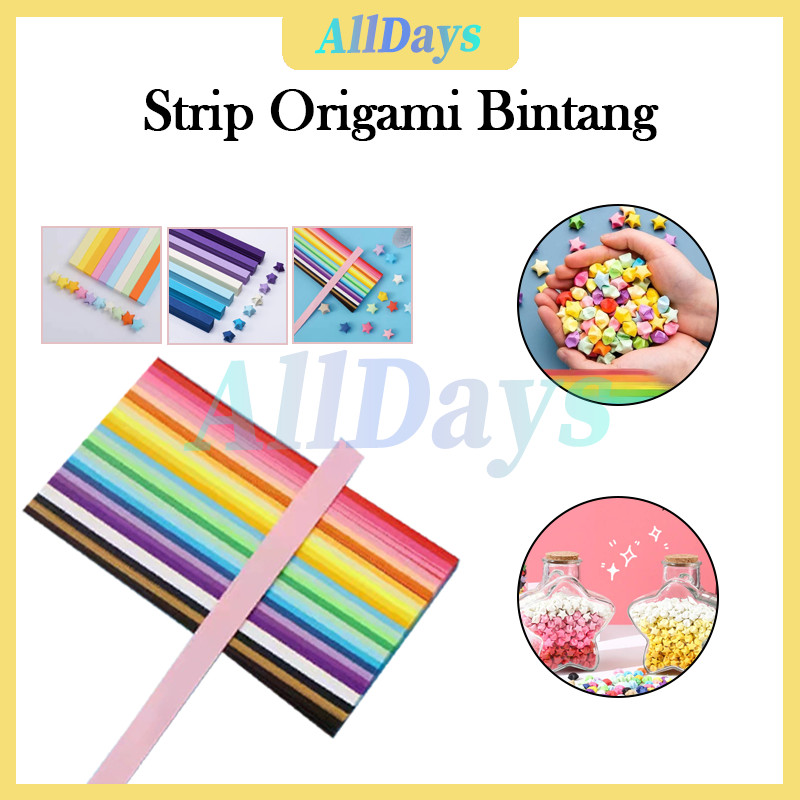 

DIY Kertas Bintang Warna Warni/Lucky Star Kertas Isi 540 Lembar/Kertas Lipat Origami Bintang Warna Warni