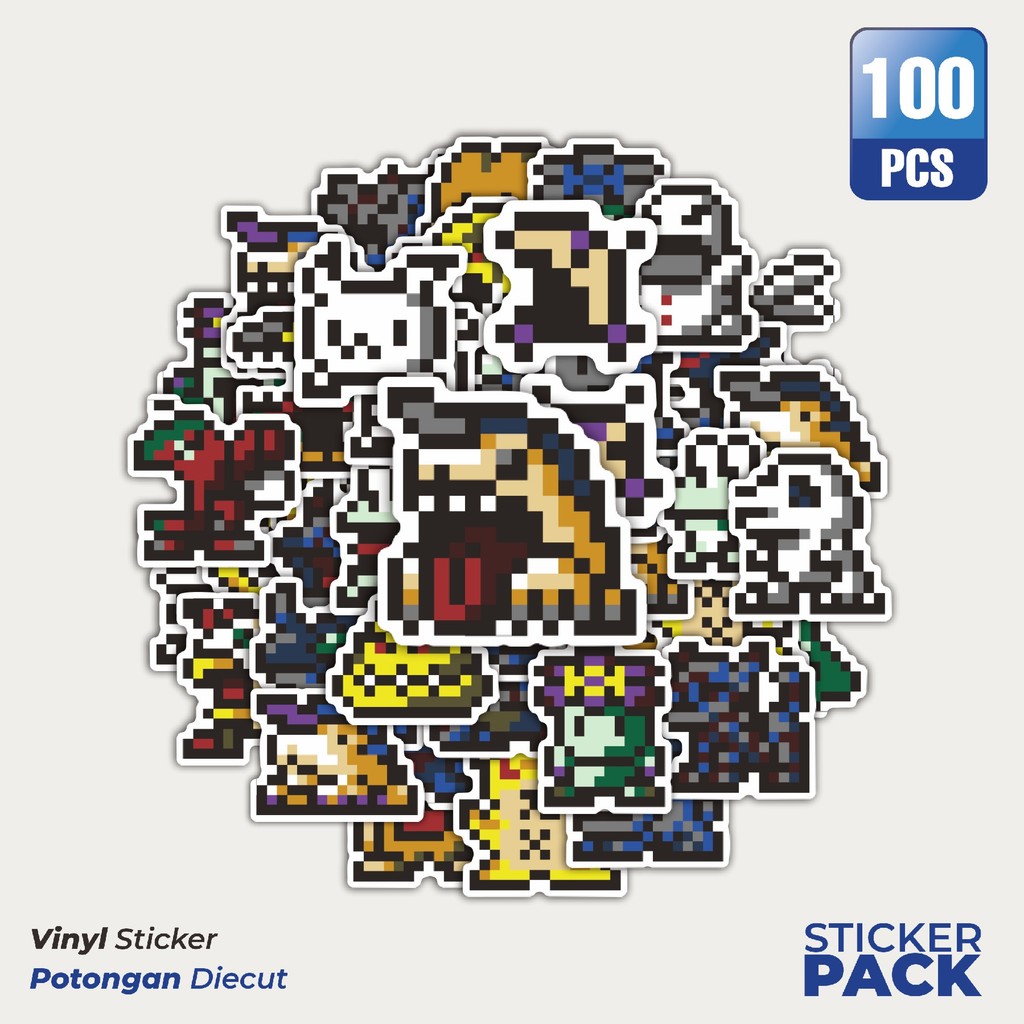 

Super Hemat! 100 PCS Stiker Pixel Digimon V17 Waterproof Aesthetic- Untuk Laptop, Motor, dan Helm - Paper Stationery Pack