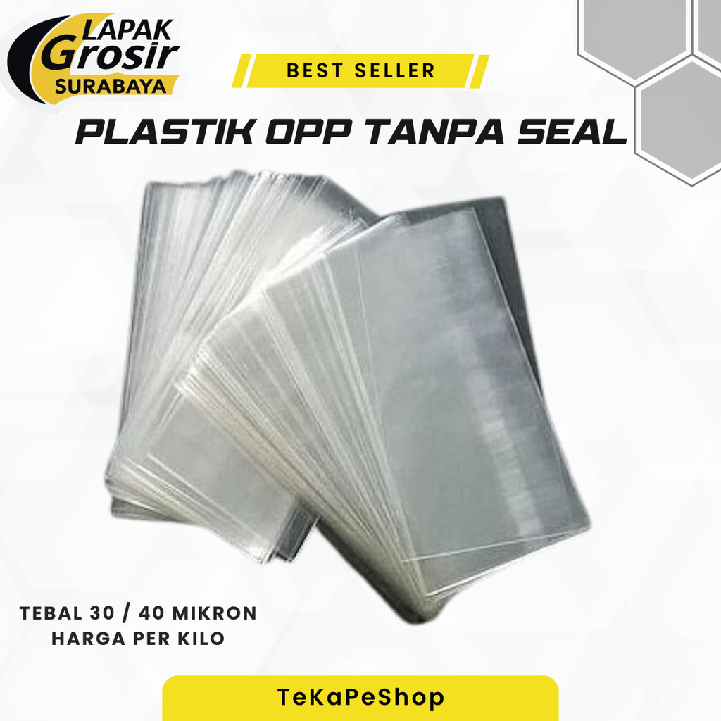 

[1-kg] Tebal 30 Mikron Plastik Kaca Bening OPP Souvenir, Snack, Parcel Tebal Tanpa Lem (K)