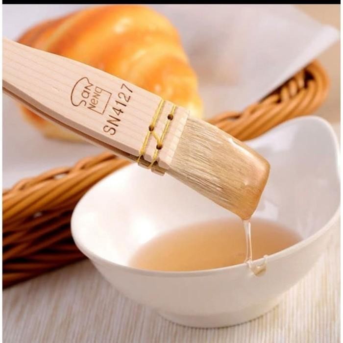 Sanneng SN4127 - Cake Wool Brush / Kuas Oles Roti Bulu Domba - Small - Warna